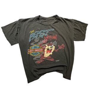 1993 Distressed Harley Davidson Taz Looney Tunes Fun Wear T-shirt Size XL